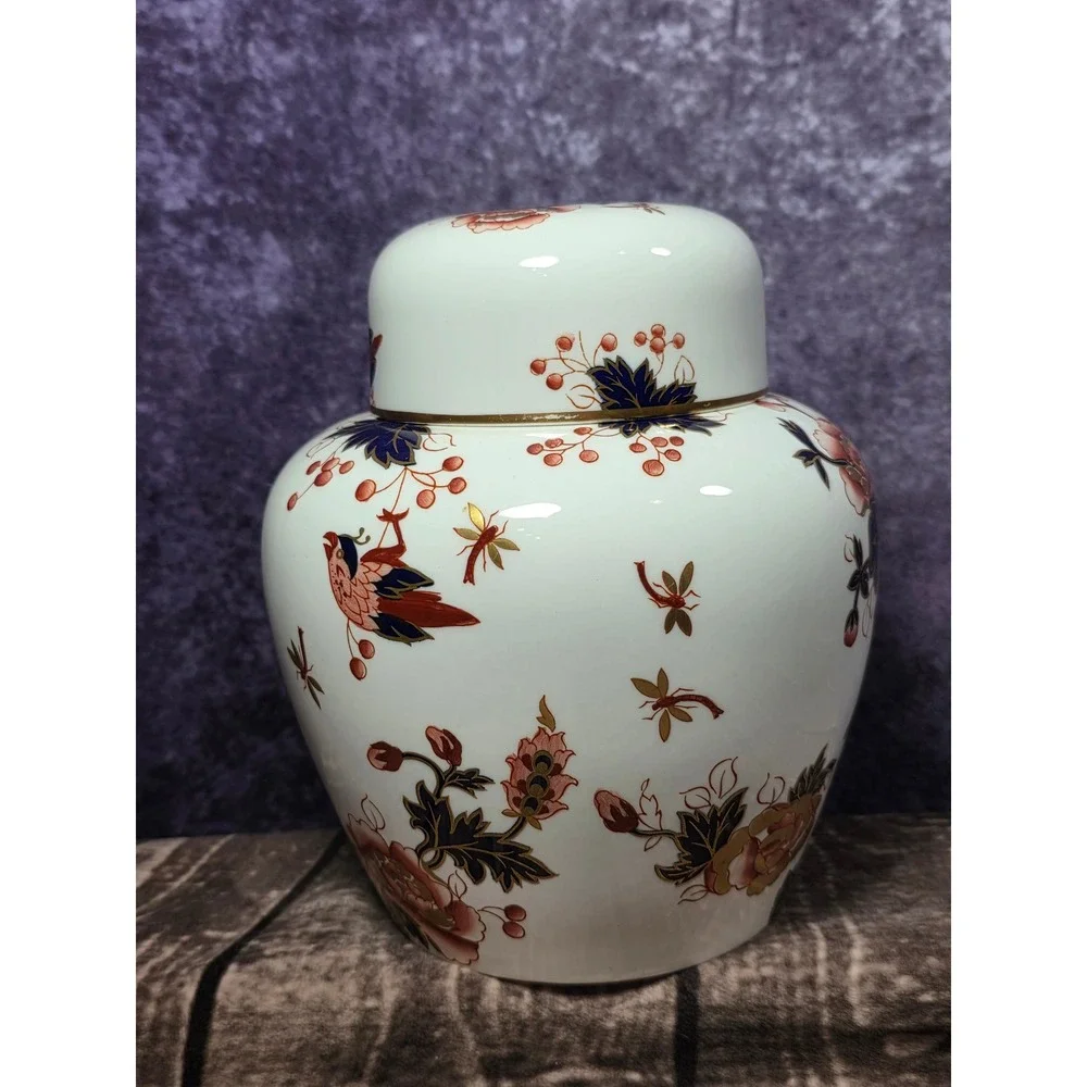Coalport Hong Kong Bone China Ginger Jar with Lid‎ Made in England Chinoiserie